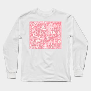 Pink doodles Long Sleeve T-Shirt